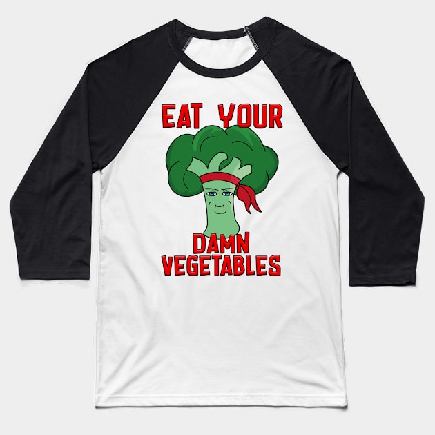 Ninja broccoli chad eat your damn vegetables Baseball T-Shirt by Captain-Jackson